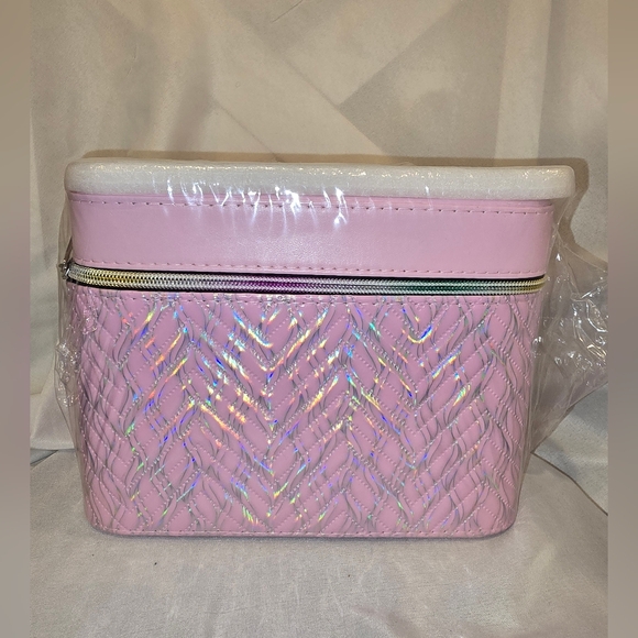 3 Piece Pink Geometric Patterned Makeup Hard Cases You Choose Design - Picture 7 of 14